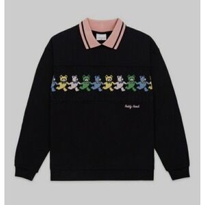 Teddy Fresh "We Are The World" Black Collared Sweater 100% Cotton Size XS